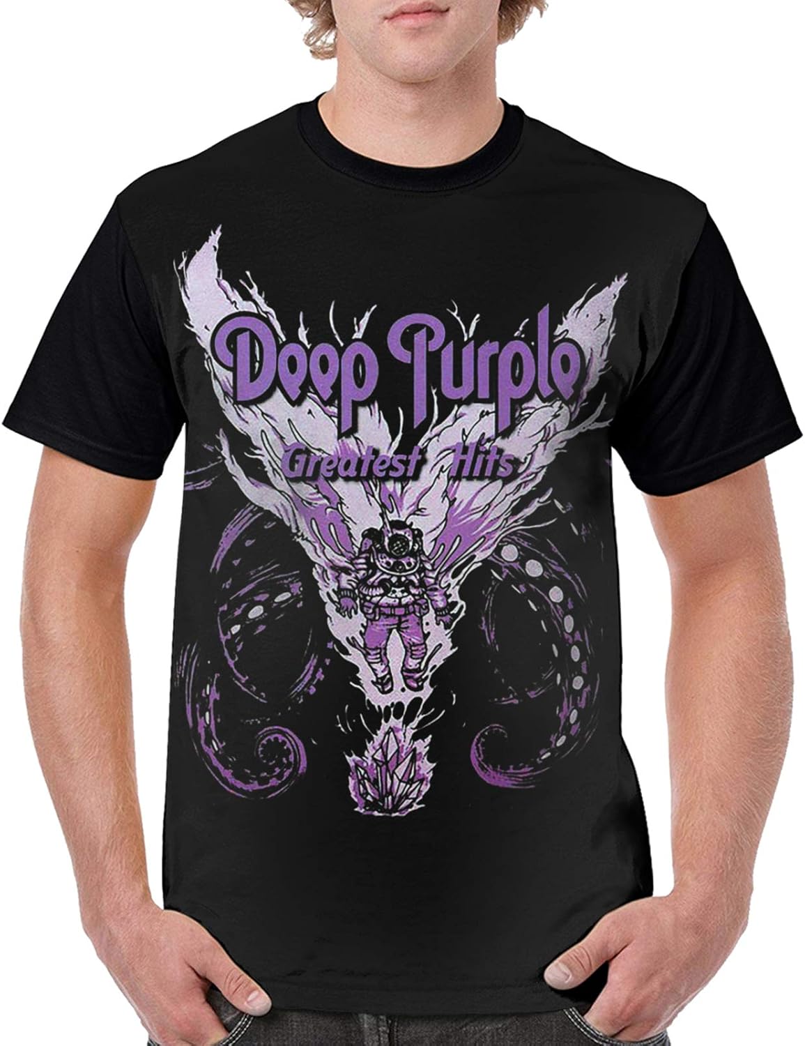 Deep Purple Rock Band Baseball T Shirt Men's Short Sleeve O