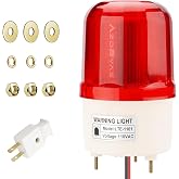 AzdBvae 110V AC LED Rotating Strobe Beacon Warning Light, No Buzzer | Revolving Signal Lights for Emergency, Industrial Signal, High Visibility