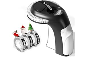 EAZEID Embossing Label Maker, Vintage Embossed Label Maker Machine with Tapes 9mm, Scrapbook Supplies Junk Journal Kits, Manual Retro Old School Embosser Labeler for Home Office DIY Crafts & Scrapbooking