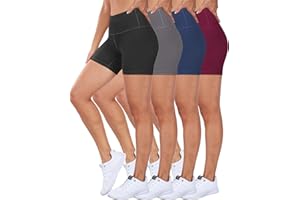 ATHVOTAR Spandex Biker Yoga Shorts Women, 3'' / 5'' / 10'' High Waisted Booty Workout Shorts