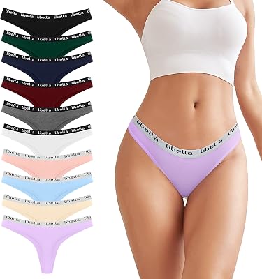 Strings Tanga Femme Coton Sexy Chic Culotte Stretch sous Vêtements Culottes Invisible Multipack Lot de 10 UN1-S