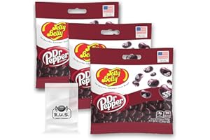 Jelly Belly Dr. Pepper Jelly Beans- 3 Pack - 3.5 oz each, Beverage Jelly Beans comes with 1 R.U.S. Candy Company pocket size travel bag