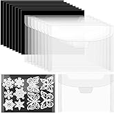 Vmiapxo 48 Pcs Magnetic Sheets for Die Storage, Plastic Stamp and Die Cut Storage Envelopes, Reusable Sticker Organizer Pockets or Receipt Holder for Card Making (5x7 Inch, 24pcs Sheets+ 24pcs Bags)
