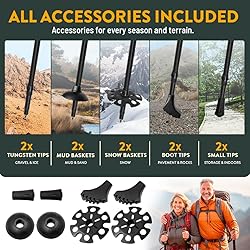 Folding Trekking Poles, Hiking Sticks Foldable
