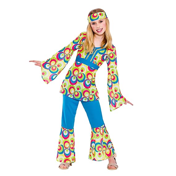 Retro Hippie Girl Kids Costume 8 10 years Amazon.co.uk Clothing