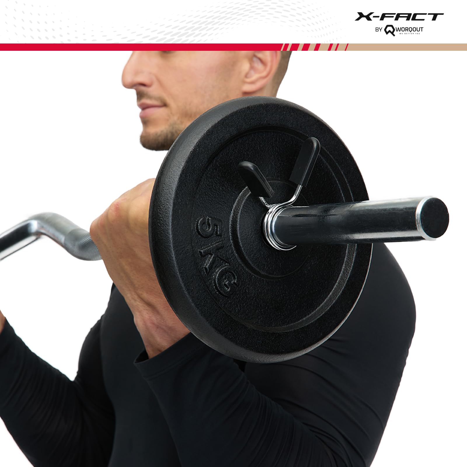 Worqout Hantelscheiben Set Gewichtsscheiben – 2x 5kg gewicht, Ø 30 mm, aus Gusseisen für Krafttraining 5