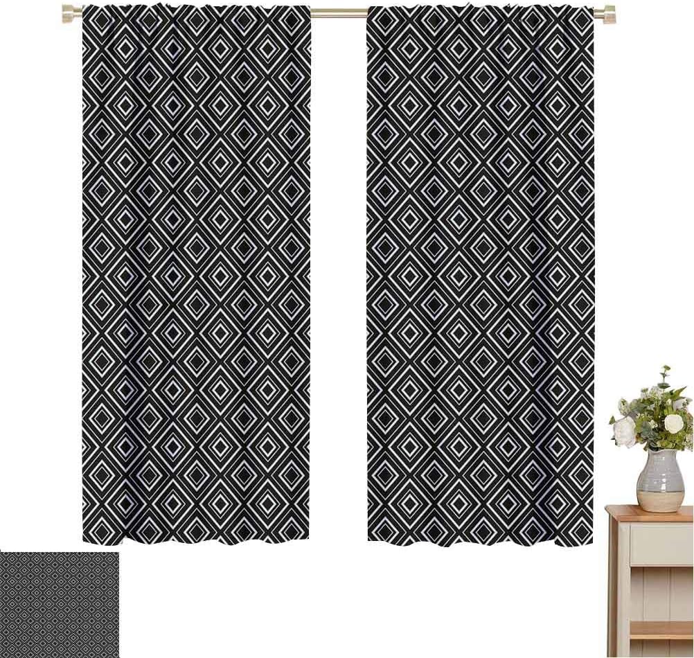 Nooweihome - Cortina geométrica para dormitorio con diseño de zigzag de