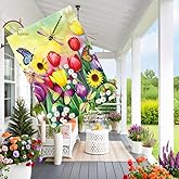 Spring House Flag Double Sided Bee Yard House Seasonal Farmhouse Outdoor Decoration 28 x 40 Inch
