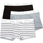 Hanes Women's Cotton Blend Boxer Brief Panty - 3 Pack, 45UOBB, Heather/Stripe/Black, 2X