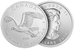 2014 Silver Bald Eagle Coin 1oz 9999 PUR FINE Silver Bullion, NEW Birds of Prey Series