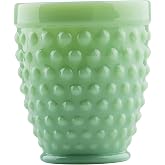 TableCraft 12224 Jadeite Glass Collection Tumbler, 9.5 oz, Vintage-Style Milk Green Glass, Classic Round Design, Hobnail Pattern, Dishwasher &amp; Microwave Safe, 3.25&rdquo; x 3.25&rdquo; x 4&rdquo; &ndash;Tabletop Drinkware