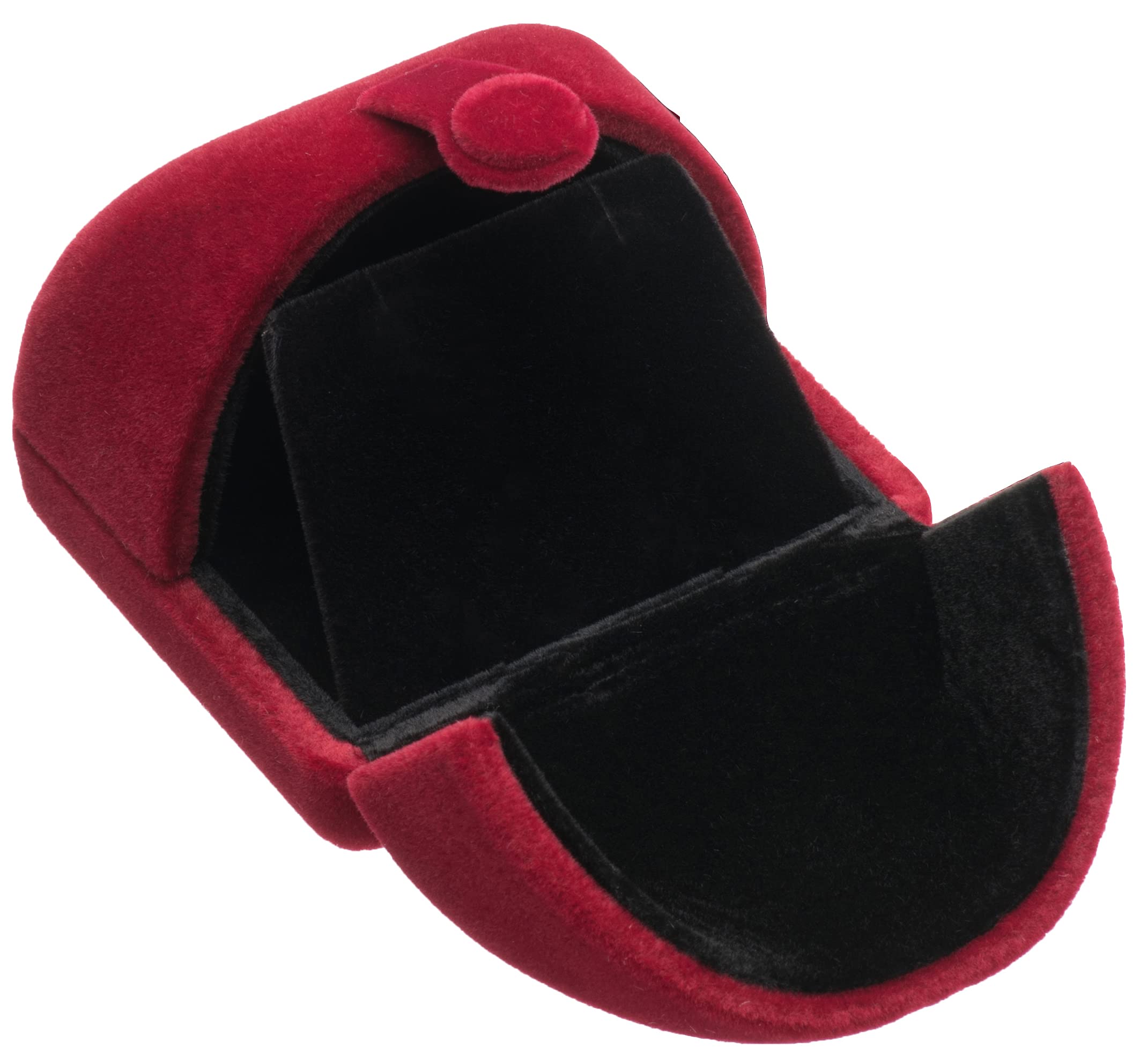 POKOFO Double Open Velvet Earring Gift Box Small Earrings Stud Storage Case (Red)