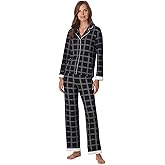 Anne Klein Womens Long Sleeve Button Down Pajama Top & Relaxed Pant Set - Soft Sweater Knit - Cozy Sleepwear & Loungewear PJs