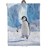 Bidesk Funny Cute Penguin Blanket - Ultra Soft, Cozy, Lightweight, Warm & Fuzzy Flannel Throw Blankets, Ideal for Couch, Bed, Travel & Outdoor Use - for Adults Kids Women Men 60"×50"
