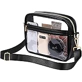 BAGAIL Clear Bag Stadium Approved Crossbody Shoulder Messenger Clear Purse with Adjustable Strap