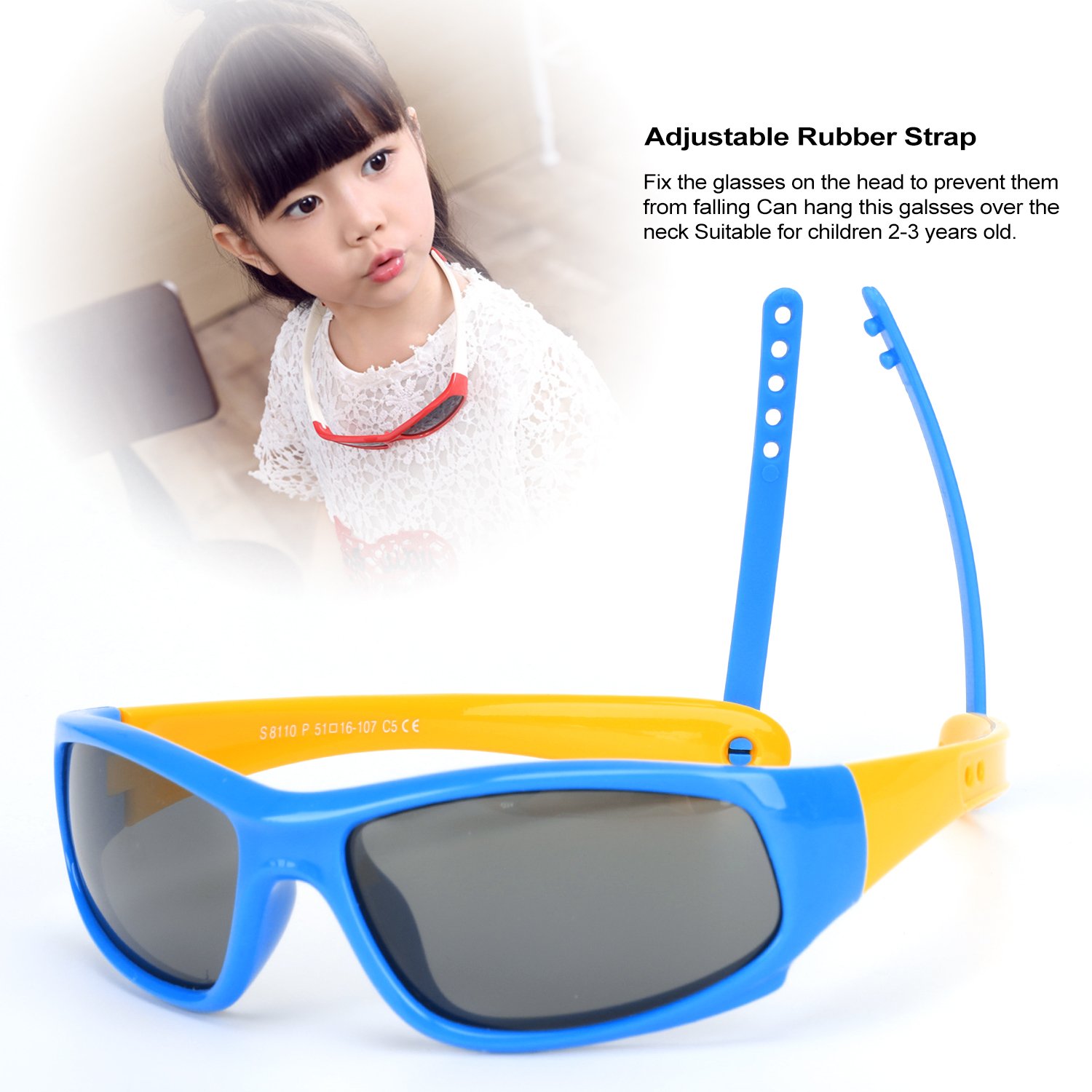 Clothing, Shoes & Accessories Red/Black Sunglasses Kid adjustable strap