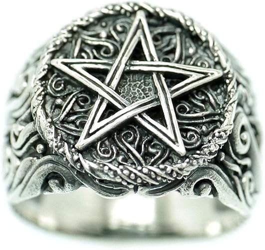 Amazon シルバーワン シルバー925 五芒星 スター リング メンズ C3 18号 ペンタグラム 星 リング 通販