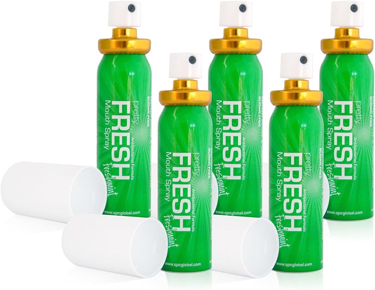 5x Fresh MINT BREATH SPRAY Antibacterial SUGAR FREE Bad Breath & Smokers 20ml, Green, 20 ml (Pack of 5)