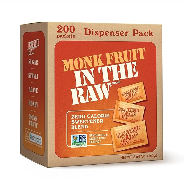 MONK FRUIT IN THE RAW SWEETENER PACKETS, 200...