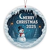 Merry Christmas Ornaments 2026, Snowman Charm, Holiday Joy, Ornaments Decorations, Lovely Snowman Ornament Hanging Decor for Tree, Car, Home, White Elephant Gifts, Christmas Decorations