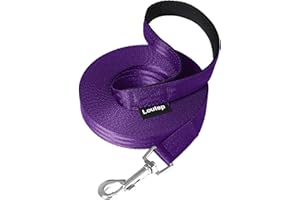 Loutep Dog Training Leash 15ft 20ft 30ft 50ft 100 feet - Extra Long Leash for Dogs with Padded Handle for Small Medium & Large Puppy Breed, Outdoor obedience, Agility Nylon Recall line Lead