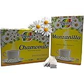 Manzanilla Té (Chamomile Tea) - 25 Bags, 100% Natural Herbal Infusion (2 Pack) - Premium Therbal Brand