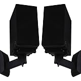 WALI One Pair of Side Clamping Bookshelf Speaker Mounting Bracket with Tilt and Swivel for Large Surrounding Sound Speakers SWM201, Black