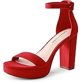 DREAM PAIRS Women's Platform Chunky High Heeled Sandals Open Toe Block Heels Ankle Strap Dress Shoes for Wedding Party Evening