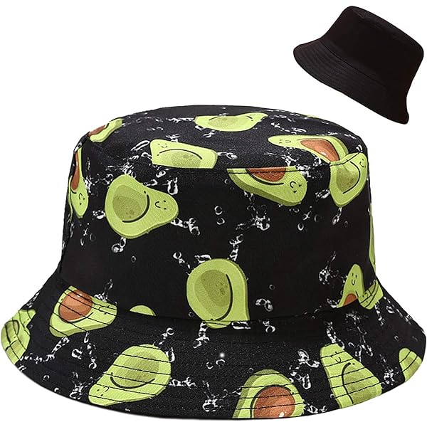 JFJWH Unisexe Seau Chapeau Bob Chapeau Soleil Pêcheur Caps,Hommes Et Femmes Avocat Broderie