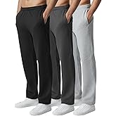Ultra Performance 3 Pack Mens Sweatpants, Wide Leg Open Bottom Lounge Sweat Pants for Men