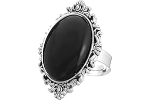 Sacina Vintage Black Statement Ring, Crystal Ring, Gothic Rings, Goth Rings, Boho Rings, Costume Jewelry, Christmas Jewelry Gift for Women