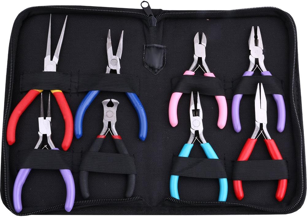 8PCs Mini Pliers Set, Katfort Jewelry Pliers Tool Set Long Nose with