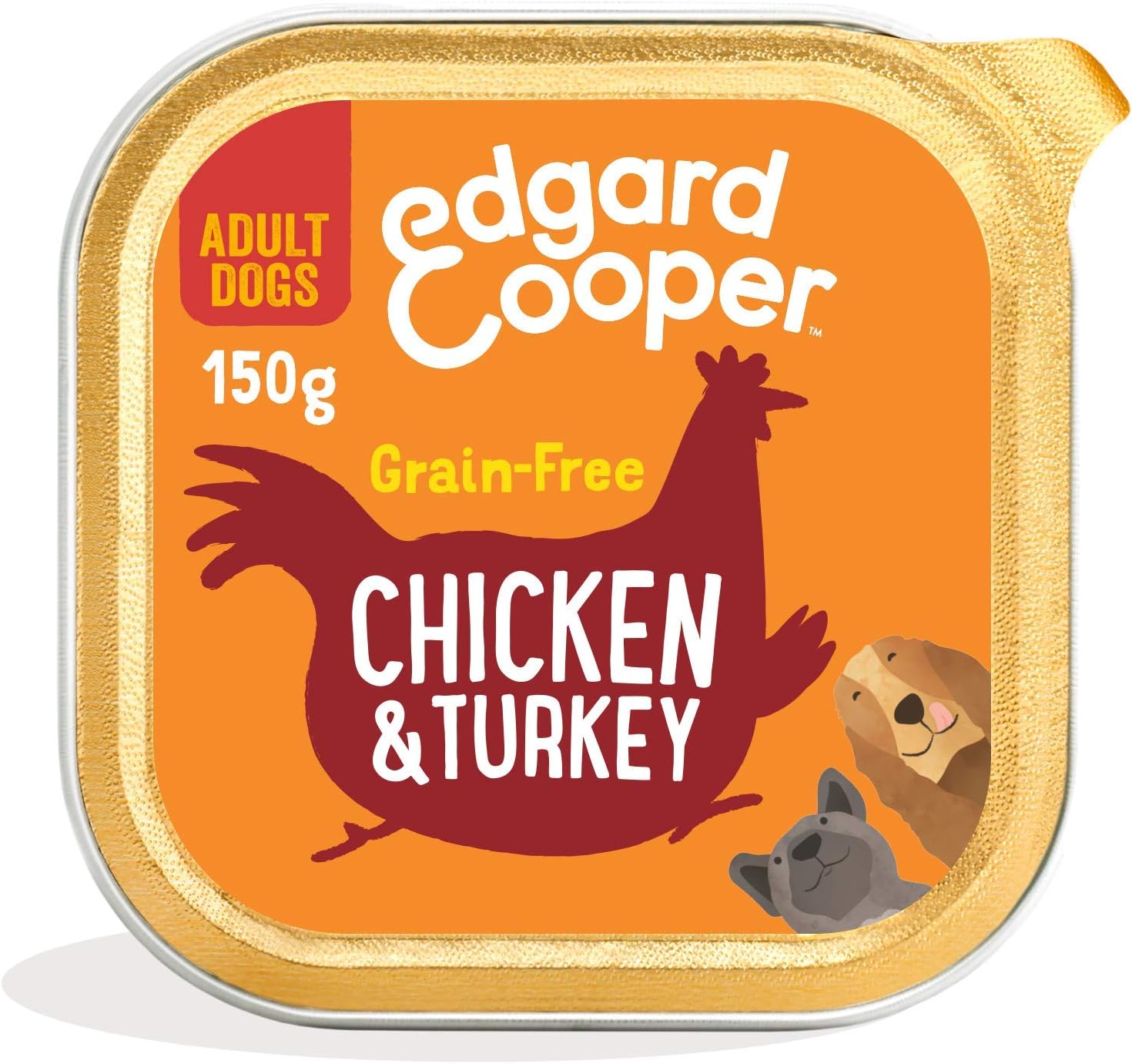 Edgard Cooper Grain-Free Wet Dog Food for Adult Dogs Chicken Turkey 11 x 150g