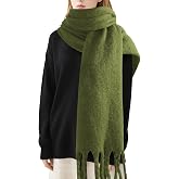 Premillow Women's Mohair Winter Scarf Pure Color, Warm Winter Scarf for Women and Men, Soft Luxurious Cashmere Feel Scarfs
