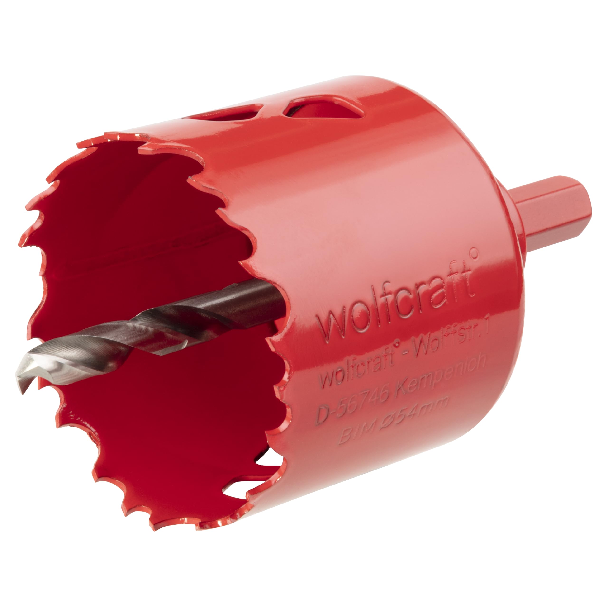 wolfcraft Bi-Metal Hole Saw, Ø 54 mm I 5472000 I For drywall materials, wood, plastics and metals, cutting depth 40 mm — image 1