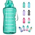 4AMinLA Motivational Water Bottle Gallon Jug with Straw and Time Marker Large Capacity Leakproof BPA Free Fitness Sports Wate