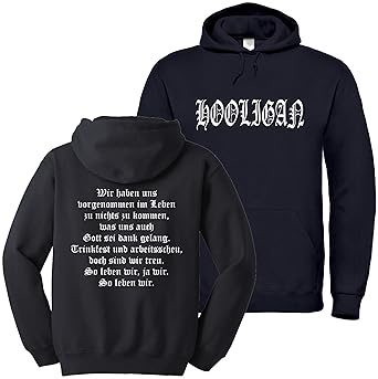 Textildruck Universum Hoodie Hooligans Film Zitat Brust+Rücken Druck S bis 5XL