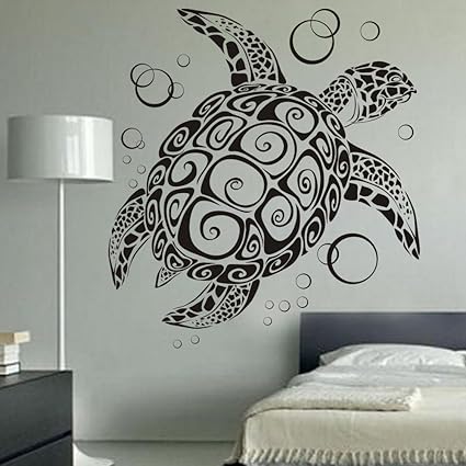 WallsUp Wandtattoo / Wandsticker Meeresschildkröte - 37 x 40 - schwarz