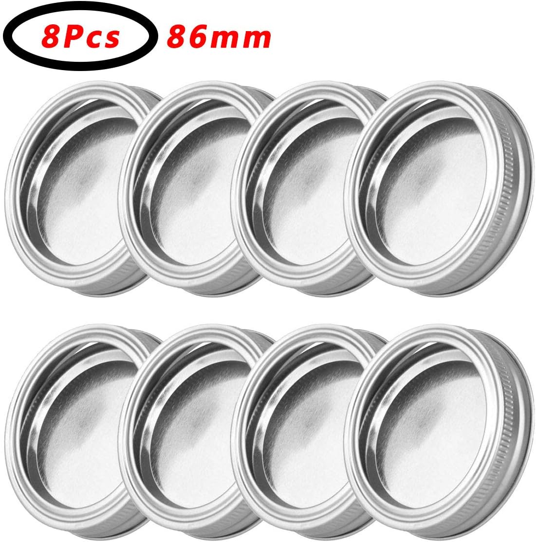 inhzoy 8 Pack Stainless Steel Mason Jar Lids Reusable and Leak Proof