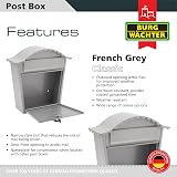 Burg-Wächter MB01FG French Grey Classic Wall Mounted Galvanised Steel Post Box view 2