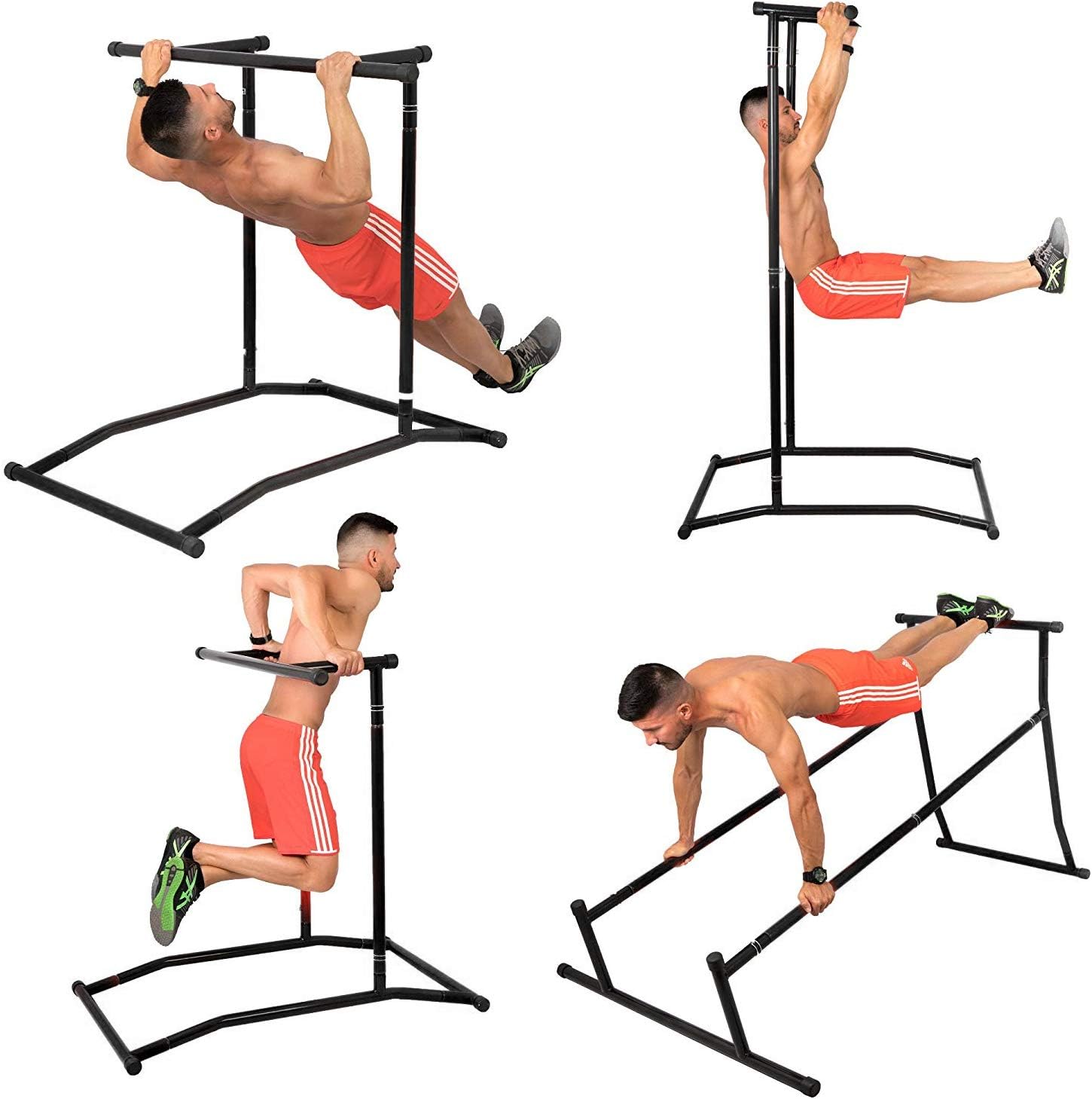 Summile 330LBS Pull Up Dip Station Power Tower Station Multi Station Power Tower Workout Pull Up Station with Carry Bag for Home Fitness