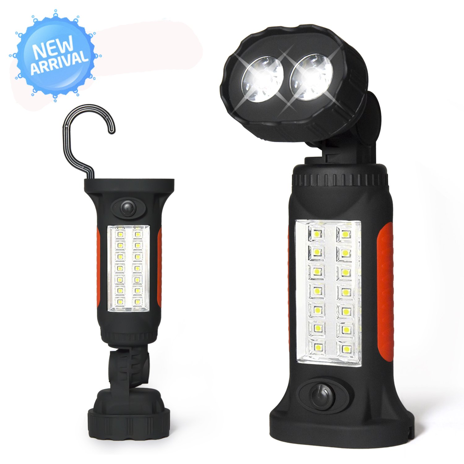 Portable Led Flashlight Garage Lights Emergency Work Light with Hook