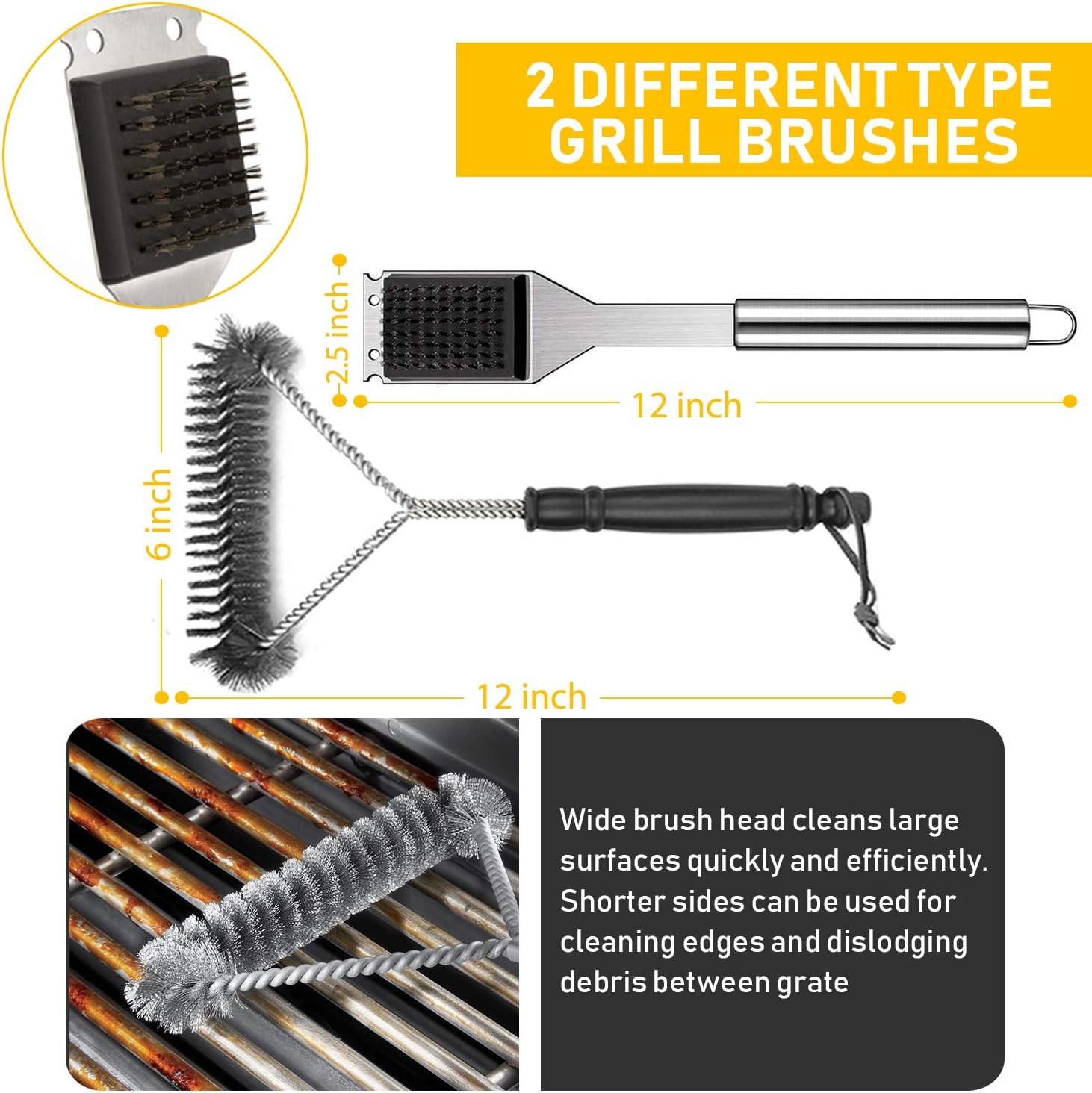 34PCS BBQ Grill Accessories Tools Set, Stainless Steel Grilling Tools with Carry Bag, Thermometer, Grill Mats for Camping/Backyard Barbecue, Grill Tools Set for Men Women : Garden & Outdoor