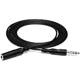 Hosa HPE-325 1/4 Inch TRS to 1/4 Inch TRS Headphone Extension Cable, 25 Feet