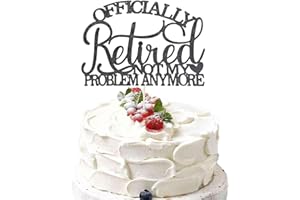 I'm Retired Ask Someone Else Cake Topper,Retirement Cake Decor,Happy Retirement Party Decorations (black2)