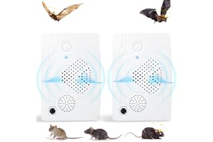 JAHY2TECH 2026 Upgraded Bat Deterrent Devices Can be Used Indoor&Outdoor, Battery Operated Ultrasonic Bat Fortress Mini Repeller, Friendly to Human & Pet (2Pack)