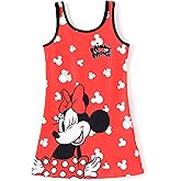 Disney Mickey and Friends Minnie Mouse Toddler Girl Tank Dress Character Print Red Summer Beach Holiday Sleeveless A-Line Sundress 12-13Y