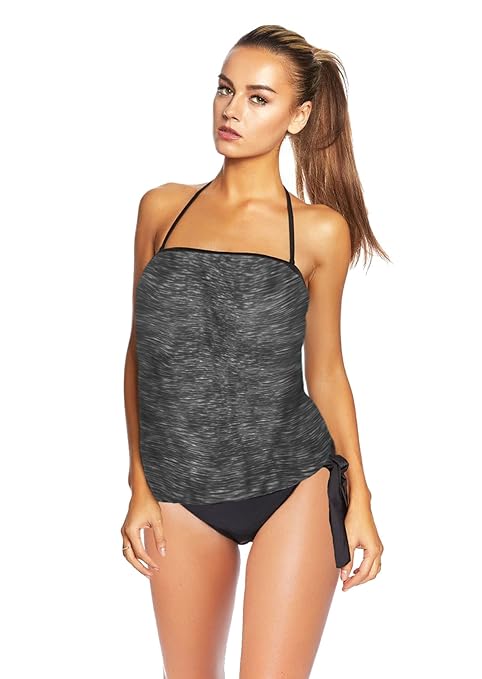 2tlg. Elegante Bademode Tankini Größen Träger verstellbar Softcup Slip Bandeau Neckholder f5385