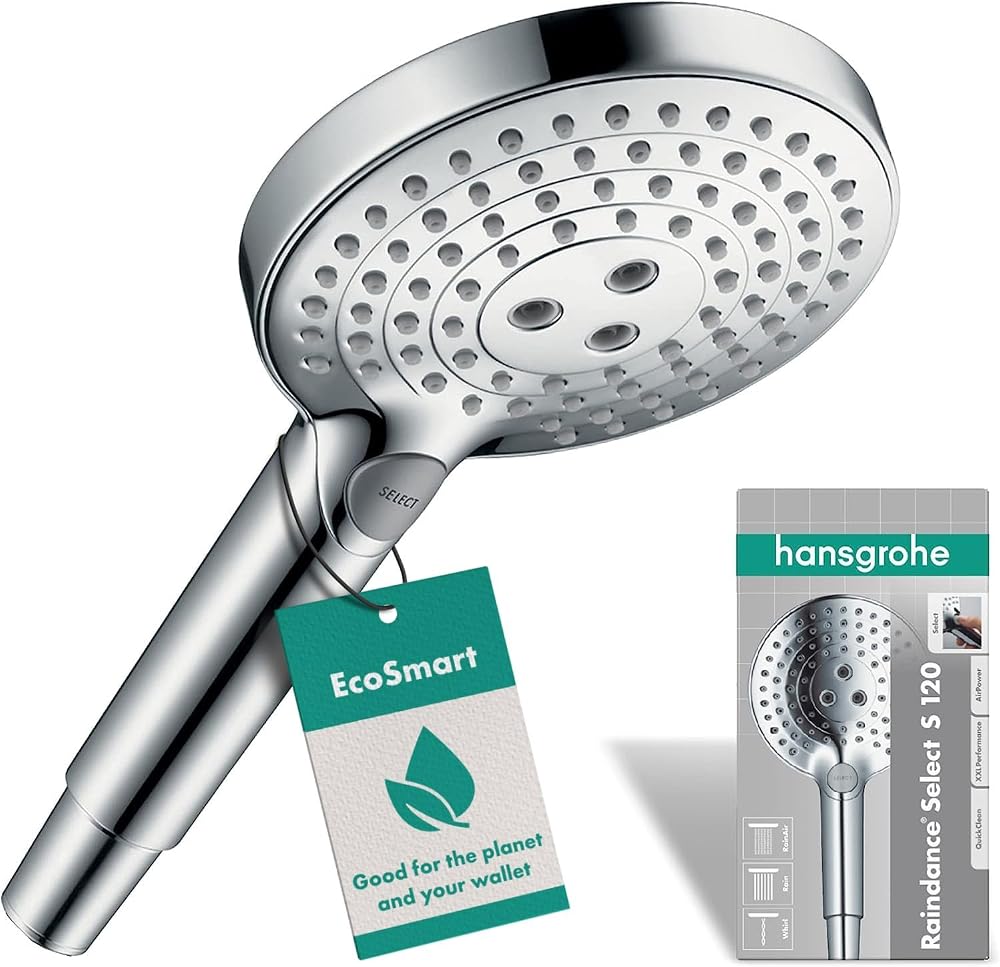 Hansgrohe Raindance Select S Shower Head 120mm 3 Sprays 9L/min Chrome EcoSmart