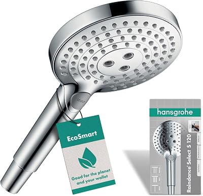 Hansgrohe Raindance Select S Shower Head 120mm 3 Sprays 9L/min Chrome EcoSmart